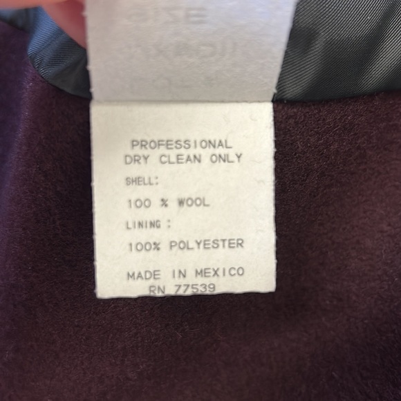Vintage Stephanie Matthews Wool Coat Long Dark Purple Eggplant with Sc… - Picture 11 of 15